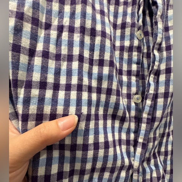Tailorbyrd collection flannel blue purple button up shirt Sz M - Picture 4 of 6
